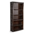 Sofi Bookcase- X Cross Panels and 5 Open Shelves- Dark Brown Veneer