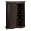 Cyna Bookcase- Sliding Barn Door with 3 Shelves- Dark Brown 66 Inch