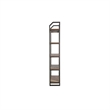 Yael Bookcase- 5 Brown Mahogany Shelves and Black Metal Frame- 72 Inch