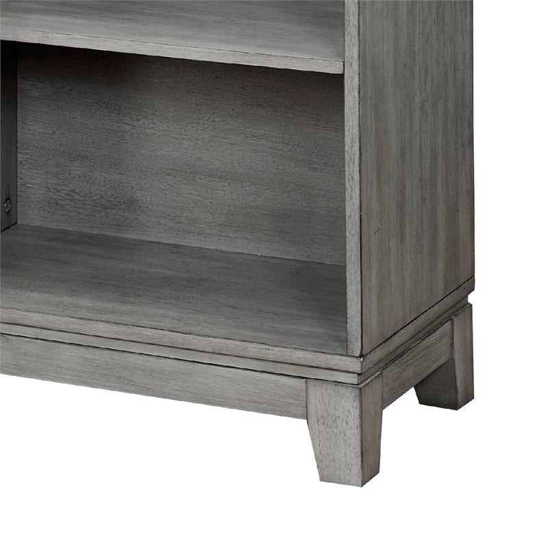 Thiem Cubby Bookcase- 43 Inch Wide 4 Shelves- Rustic Gray Veneer