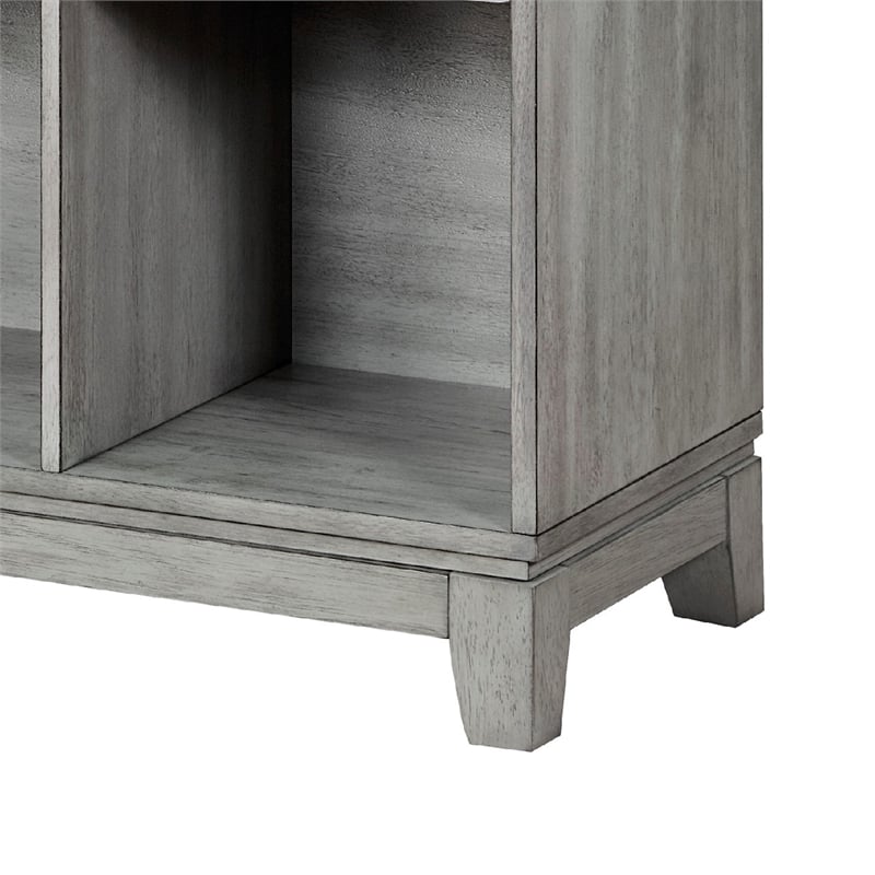 Thiem Cubby Bookcase- 6 Cube Style Shelves- Rustic Gray Veneer 40 Inch