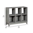 Thiem Cubby Bookcase- 6 Cube Style Shelves- Rustic Gray Veneer 40 Inch