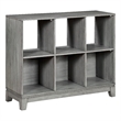 Thiem Cubby Bookcase- 6 Cube Style Shelves- Rustic Gray Veneer 40 Inch