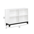Thiem Bookcase- 4 Cube Shelves- White- Black Veneer- 43 Inch