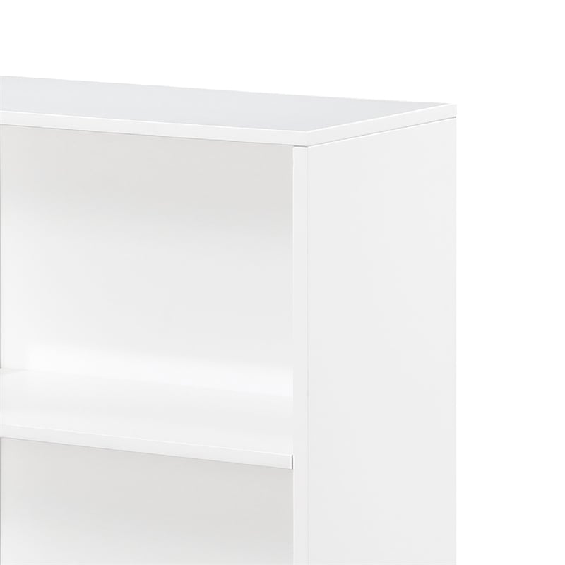 Thiem Bookcase- 4 Cube Shelves- White- Black Veneer- 43 Inch