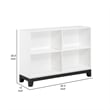 Thiem Bookcase- 4 Cube Shelves- White- Black Veneer- 43 Inch