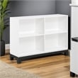 Thiem Bookcase- 4 Cube Shelves- White- Black Veneer- 43 Inch