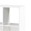 Thiem Bookcase- 6 Cubby Style Shelves- White- Black Veneer- 40 Inch