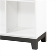 Thiem Bookcase- 6 Cubby Style Shelves- White- Black Veneer- 40 Inch
