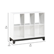 Thiem Bookcase- 6 Cubby Style Shelves- White- Black Veneer- 40 Inch