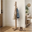 Rena Coat/Hat Tree Stand- 8 Wood Stems- 72 Inch Light Brown Mahogany