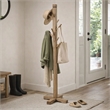 Rena Coat/Hat Tree Stand- 8 Wood Stems- 72 Inch Light Brown Mahogany