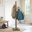 Rena Coat/Hat Tree Stand- 8 Wood Stems- 72 Inch Light Brown Mahogany