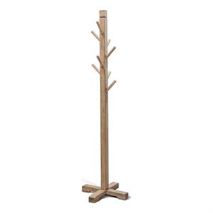 Rena Coat/Hat Tree Stand- 8 Wood Stems- 72 Inch Light Brown Mahogany