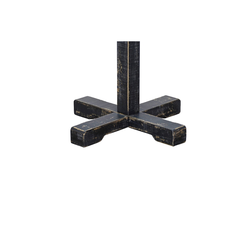 Rena Coat- Hat Rack Stand- 8 Wood Stems- 72 Inch Rustic Black Mahogany