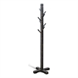 Rena Coat- Hat Rack Stand- 8 Wood Stems- 72 Inch Rustic Black Mahogany