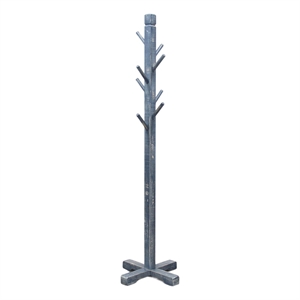Rena Coat- Hat Rack Stand- 8 Wood Stems- 72 Inch Ocean Blue Mahogany