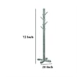 Rena Coat- Hat Rack Stand- 8 Wood Stems- 72 Inch Rustic Green Mahogany