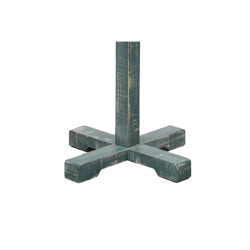 Rena Coat- Hat Rack Stand- 8 Wood Stems- 72 Inch Rustic Green Mahogany