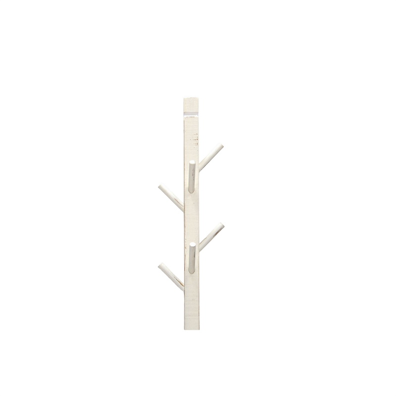 Rena Coat- Hat Rack Stand- 8 Wood Stems- 72 Inch Rustic White Mahogany