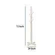 Rena Coat- Hat Rack Stand- 8 Wood Stems- 72 Inch Rustic White Mahogany