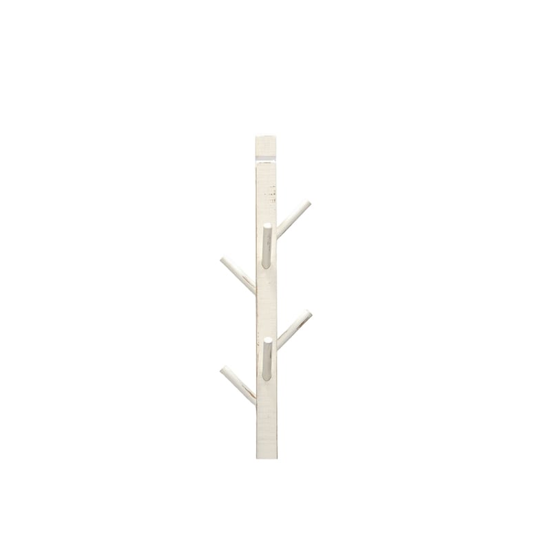 Rena Coat- Hat Rack Stand- 8 Wood Stems- 72 Inch Rustic White Mahogany