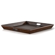 Flint Decorative Serving Tray-27x27 Square Dark Rustic Oak Brown