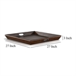 Flint Decorative Serving Tray-27x27 Square Dark Rustic Oak Brown