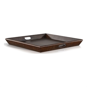 Flint Decorative Serving Tray-27x27 Square Dark Rustic Oak Brown
