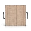 Rena Ottoman Tray with Metal Handles-17 Inch Light Brown Mahogany