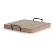 Rena Ottoman Tray with Metal Handles-17 Inch Light Brown Mahogany