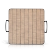 Rena Ottoman Tray with Metal Handles-17 Inch Light Brown Mahogany