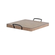 Rena Ottoman Tray with Metal Handles-17 Inch Light Brown Mahogany