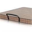 Rena Ottoman Tray with Metal Handles-17 Inch Light Brown Mahogany
