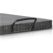 Rena Ottoman Tray with Metal Handles-17 Inch Black Sand Mahogany Wood