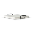 Rena Ottoman Tray-Metal Handles-17 Inch Distressed White Mahogany