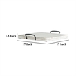 Rena Ottoman Tray-Metal Handles-17 Inch Distressed White Mahogany