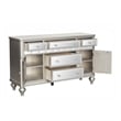 Jomo Sideboard Buffet Console- Mirror Front- 5 Drawers Silver- 57 Inch