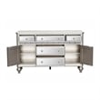 Jomo Sideboard Buffet Console- Mirror Front- 5 Drawers Silver- 57 Inch