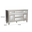 Jomo Sideboard Buffet Console- Mirror Front- 5 Drawers Silver- 57 Inch