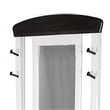 Orso Foyer Hall Tree Coat Hanger w Mirror- Storage Bench- White- Brown