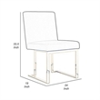Boly 24 Inch Side Dining Chair Set of 2- Gray Velvet- Gold Cantilever