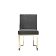 Boly 24 Inch Side Dining Chair Set of 2- Gray Velvet- Gold Cantilever