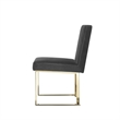 Boly 24 Inch Side Dining Chair Set of 2- Gray Velvet- Gold Cantilever