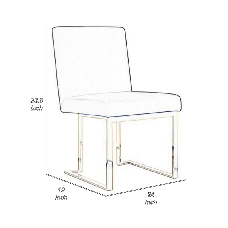 Boly 24 Inch Side Dining Chair Set of 2- Navy Blue Velvet- Gold Cantilever