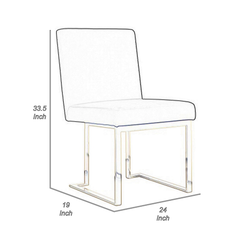 Boly 24 Inch Side Dining Chair Set of 2- Navy Blue Velvet- Gold Cantilever