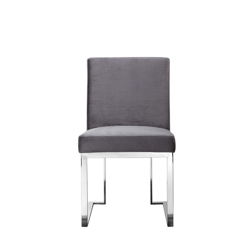 Boly Side Dining Chair Set of 2- Cantilever Base- Gray and Silver