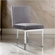 Boly Side Dining Chair Set of 2- Cantilever Base- Gray and Silver