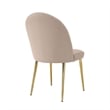 Era 24 Inch Dining Chair Set of 2- Curved Back- Beige Faux Leather- Gold