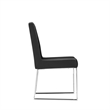 Ien 25 Inch Dining Chair Set of 2- Armless- Black Faux Leather- Chrome